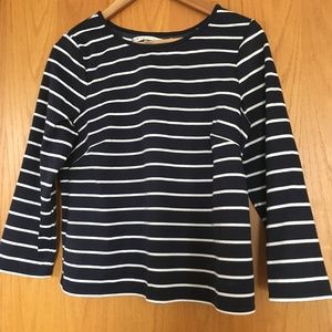 Max Studio navy blue striped shirt L